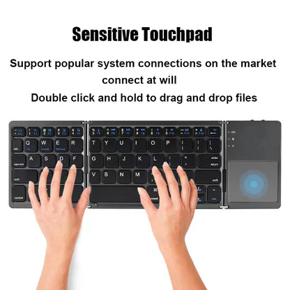 Foldable Wireless Keyboard with Touchpad