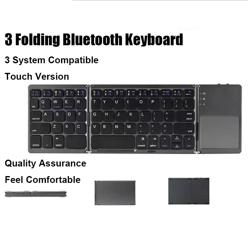 Foldable Wireless Keyboard with Touchpad