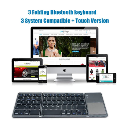 Foldable Wireless Keyboard with Touchpad